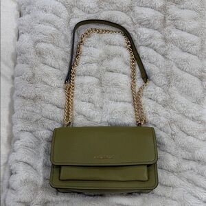 Michael Kors Green Crossbody Bag with Gold Chain